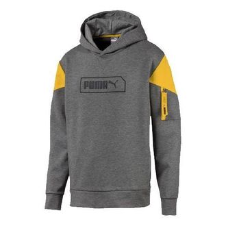 Puma Casual Sports Splicing Alphabet Printing hooded Colorblock Long Sleeves Gray 581114-03