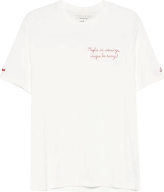 MC2 Saint Barth Tops, Heren, Wit, S, Katoen, Padel Club Print T-shirt