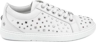 Jimmy Choo London White Calfskin Low Top Mens Sneakers