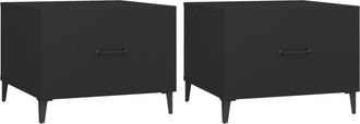 vidaXL Vidaxl - Mesa de centro con patas de metal 2 unidades negro 50x50x40 cm