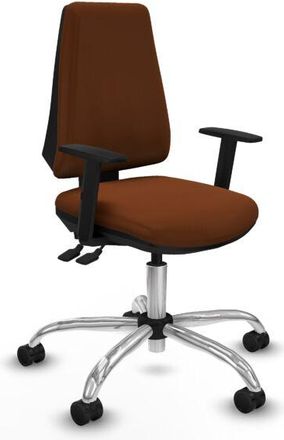 Piqueras y Crespo Piqueras Y Crespo - Elche as similpiel marrón brazos 1D base cromada ruedas nailon 65mm