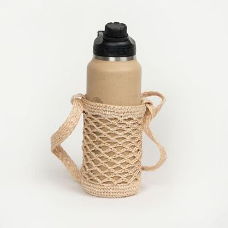 Minga London Jessy Water Bottle Holder - Plant Fiber Strap in Natural at Nordstrom