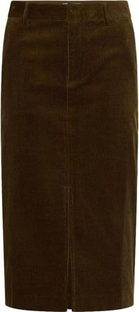 Part Two Rechte Cordrok met Zakken en Stretch - Dames - Midirokken - Bruin - XL - Rokken