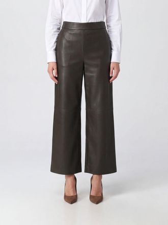 Max Mara S Max Mara Cropped Wide-Leg Faux Leather Trousers