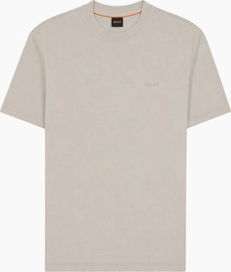 HUGO BOSS Mens Boss Te Interlock Relaxed Fit T-Shirt - Grey - Size: 42