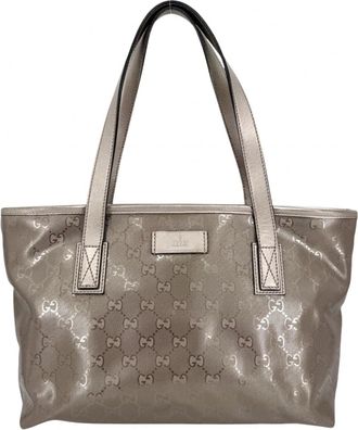 Gucci Metallic Pink White Gg Imprim&eacute; Coated Canvas Handbag Tote Bag (Pre-Owned)