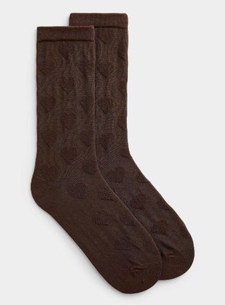 Simons Womens Embossed heart socks