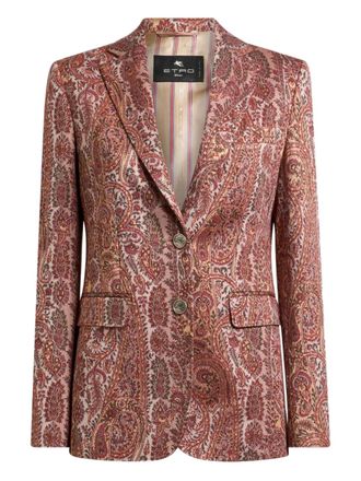 Etro single-breasted jacquard blazer - Red