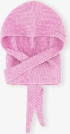Ganni Pink Soft Wool Balaclava