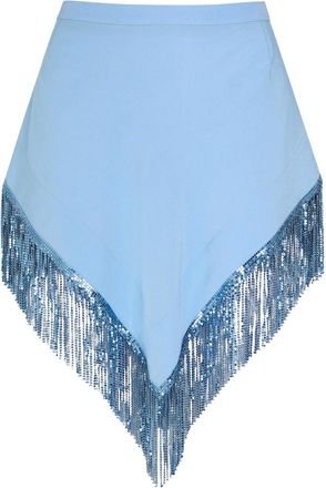 Paco Rabanne Fringed Chains Asymmetric Woven Skirt - Blue - 34 (UK6 / XS)