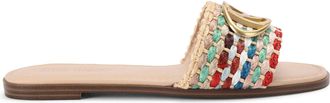 Steve Madden Womens Kora Multi Raffia Sliders - Multicolour Fabric - Size UK 7