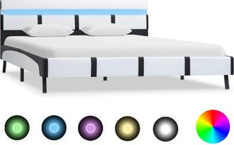 vidaXL Estructura De Cama Con Led Sin Colch&oacute;n Blanco 120x200 Cm Vidaxl
