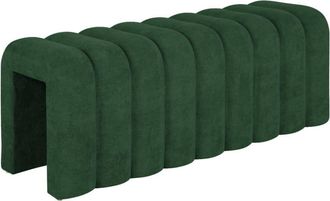 Sweeek Banco, pie de cama contempor&aacute;neo de tela, verde oscuro