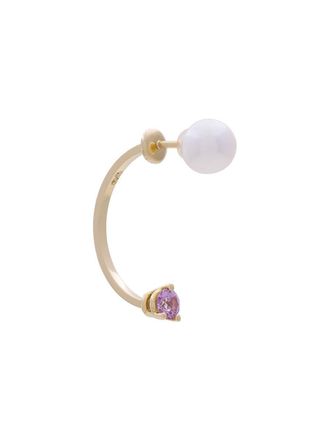 Delfina Delettrez 18kt gold Dots earring - women - Sapphire/Pearls/18kt Yellow Gold - One Size - Metallic