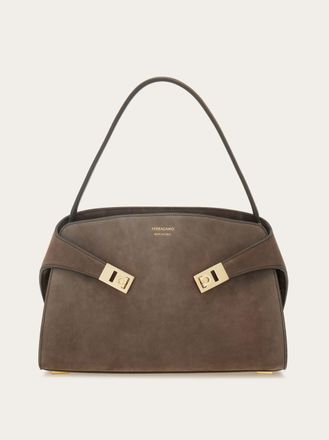 Ferragamo Women Hug soft shoulder bag (M) Grey