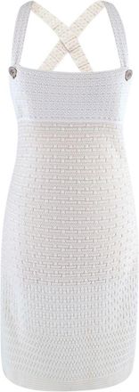 Chanel White Sleeveless Knitted Dress Size XS