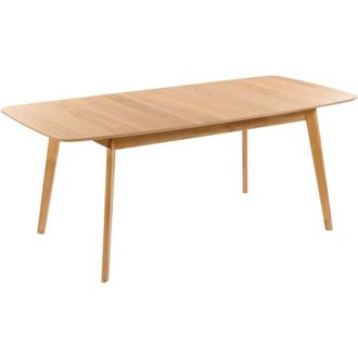 Beliani Extending Dining Table MADOX Light Oak 150/190 cm 90 cm
