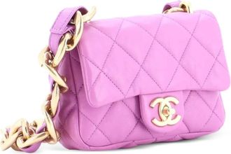Chanel Funky Town Flap Bag Quilted Lambskin Mini shoulder bag - Paars