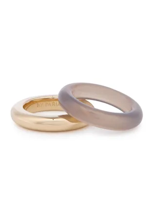 By Pariah BY Pariah Stack Pinky Rings - set of two - Grey - 48 (UK I)