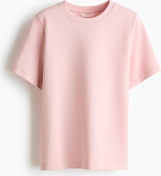 H&M T-Shirt aus Interlock-Jersey - Hellrosa