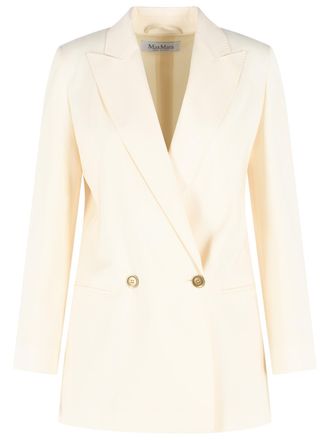 Max Mara Bikini ivoorwitte blazer van scheerwol