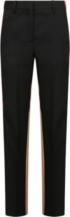 Burberry Zwarte Gepande Broek - Dames - Chinos - Zwart - XS - Wol - Broeken