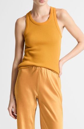 Vince Scoop Neck Rib Tank in Clementine at Nordstrom, Size Xx-Small