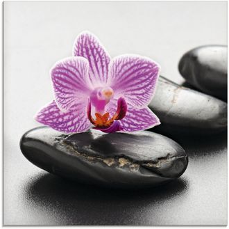 Artland Glasbild »Spa-Konzept mit Zen Steinen und Orchidee« Zen 1 Stk. tlg. in verschiedenen Grössen