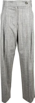 Marella Massimo Broek - Dames - Straight fit broeken - Grijs - 2XS - Wol - Broeken