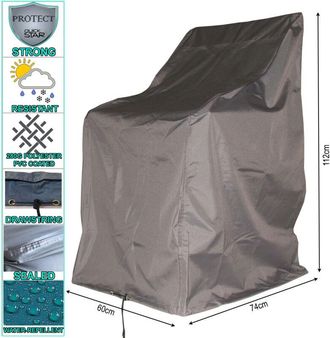 Quick-Star 4 X Schutzh&uuml;lle Stuhlh&uuml;lle Stapelstuhl Dinnersessel Klappstuhl Sessel Schutzhaube Abdeckplane Grau