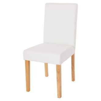 Hhg Hhg - Silla De Comedor Littau, Silla De Cocina, Polipiel, Blanco Mate, Patas Claras