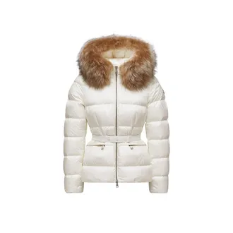 Moncler Moncler Boed Hooded Shearling-trimmed Short Down Jacket, Women, White, Size: 1