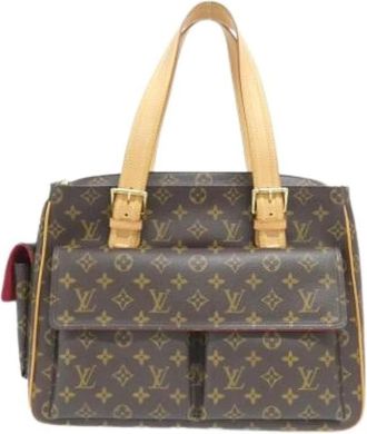 Louis Vuitton Pre-owned Canvas Handtas - Dames - Vintage Handtas - Bruin - ONE Size - Vintage