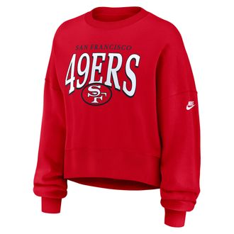 Nike San Francisco 49ers Rewind Phoenix Nike Womens NFL Oversized Pullover Crew in Red | 01D765N73V-NYG