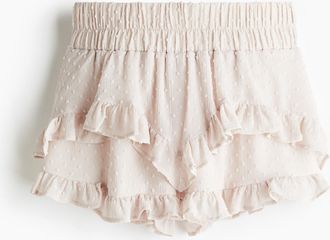 H&M Skort aus Plumetis mit Volantbesatz - Pink