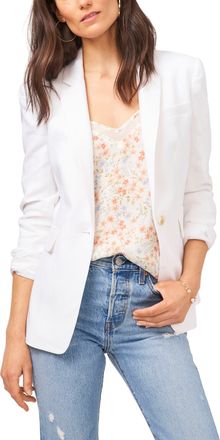 1.State Womens White Linen One-Button Blazer - Size 8