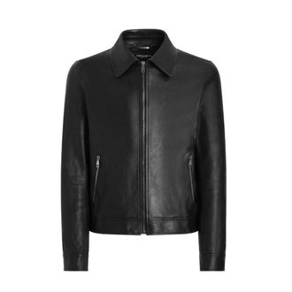 Dolce & Gabbana Leren Jas - Heren - Leren en Su&egrave;de Jassen - Zwart - XL - Leer - Jassen