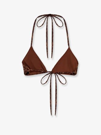 MC2 Saint Barth Animal-Print Padded Bikini Top - Brown