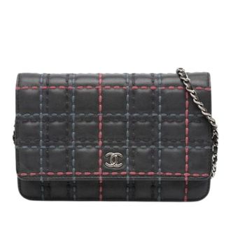Chanel Pre-owned Quilted Leather Crossbody - Dames - Pre-owned - Zwart - Maat: ONE Size Leer