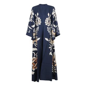 La DoubleJ Kleedjes, Dames, Blauw, L, Multicolor zijden jurk voor vrouwen