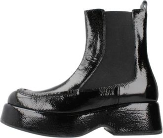Pons Quintana Klassieke Chelsea Boots van zwart leer - Dames - Chelseaboots - Zwart - 38 EU - Leer - Schoenen