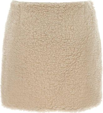 Moncler Teddy Fabric Mini Skirt - Cream
