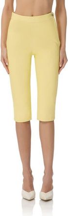 AFRM Calla Faux Leather Capri Pants in Lemon Meringue at Nordstrom, Size 25