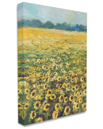 Stupell Industries Country Sunflower Field Yellow Floral Meadow Landscape Stretched Canvas Wall Art By Allayn Stevens