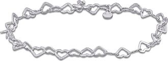 Delmar Textured Heart Link Bracelet in Silver at Nordstrom Rack