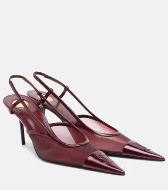 Saint Laurent Salones destalonados Ren&eacute;e con piel