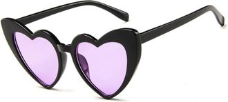 Generic Trendy Heart Frame Woman Party Street Shooting Vacation Sunglasses(Purple)