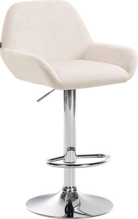 Clp Clp - Taburete De Cocina Braga En Terciopelo Crema Cromado