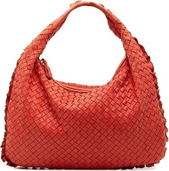 Bottega Veneta Pre-owned Tote Bags, female, Red, Size: ONE SIZE Pre-owned Woven Leather Hobo Bag