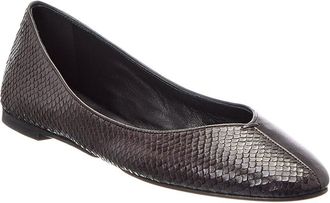 Jacquemus Panelled Python-Embossed Leather Flat